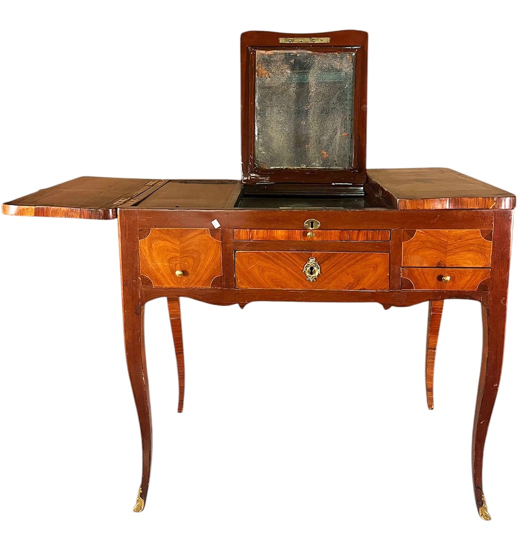 18th C. FRENCH MARQUETRY LOUIS XV DRESSING TABLE (1 of 9)