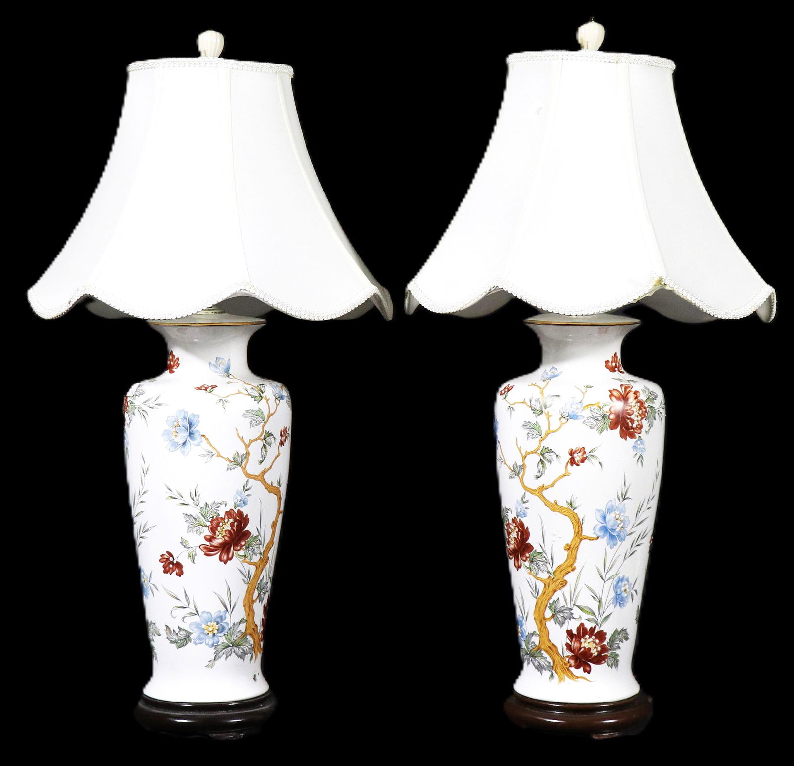 PAIR OF PORCELAIN VASE TABLE LAMPS (1 of 4)