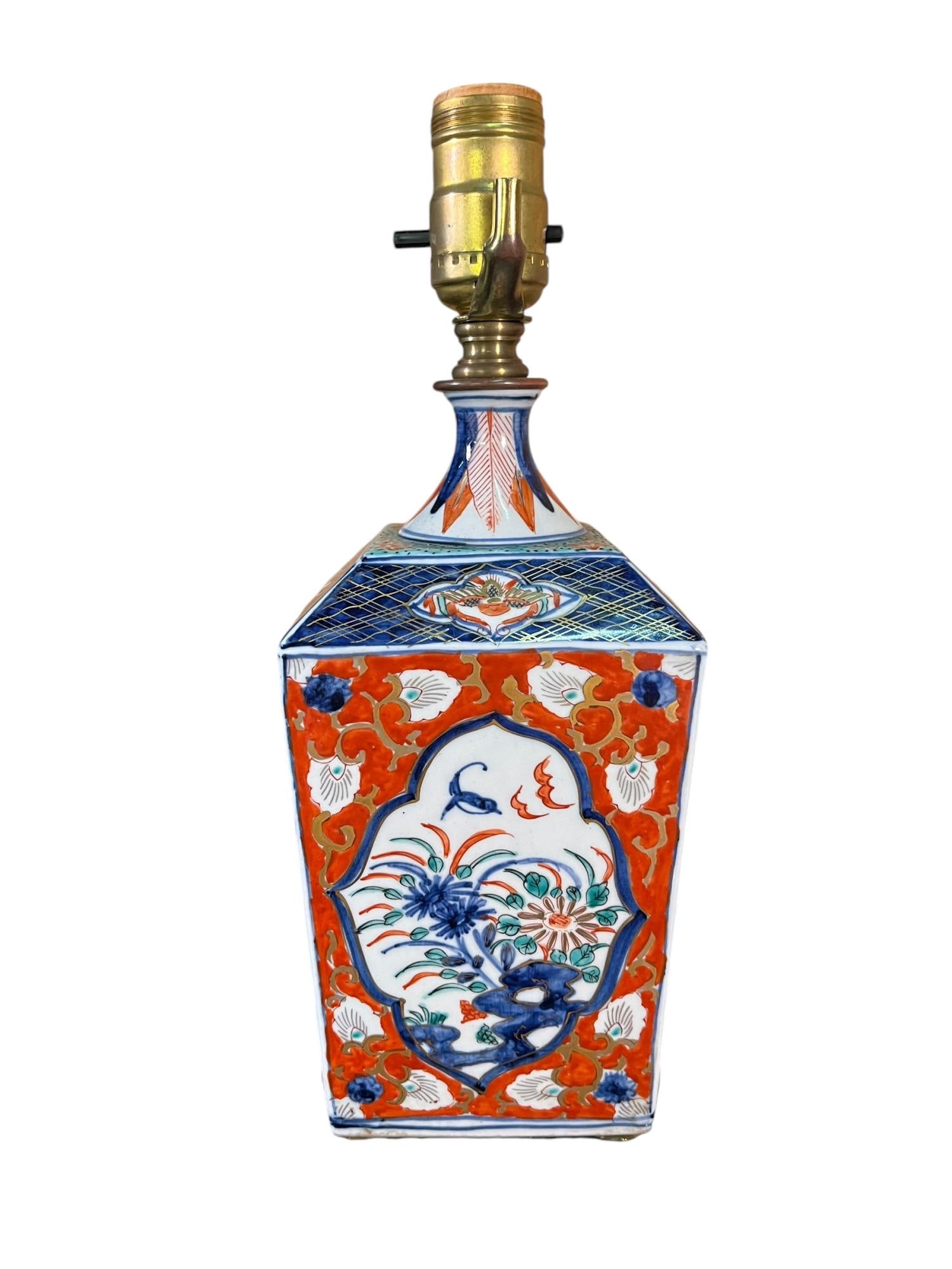 ANTIQUE IMARI BOTTLE VASE NOW A LAMP (1 of 4)