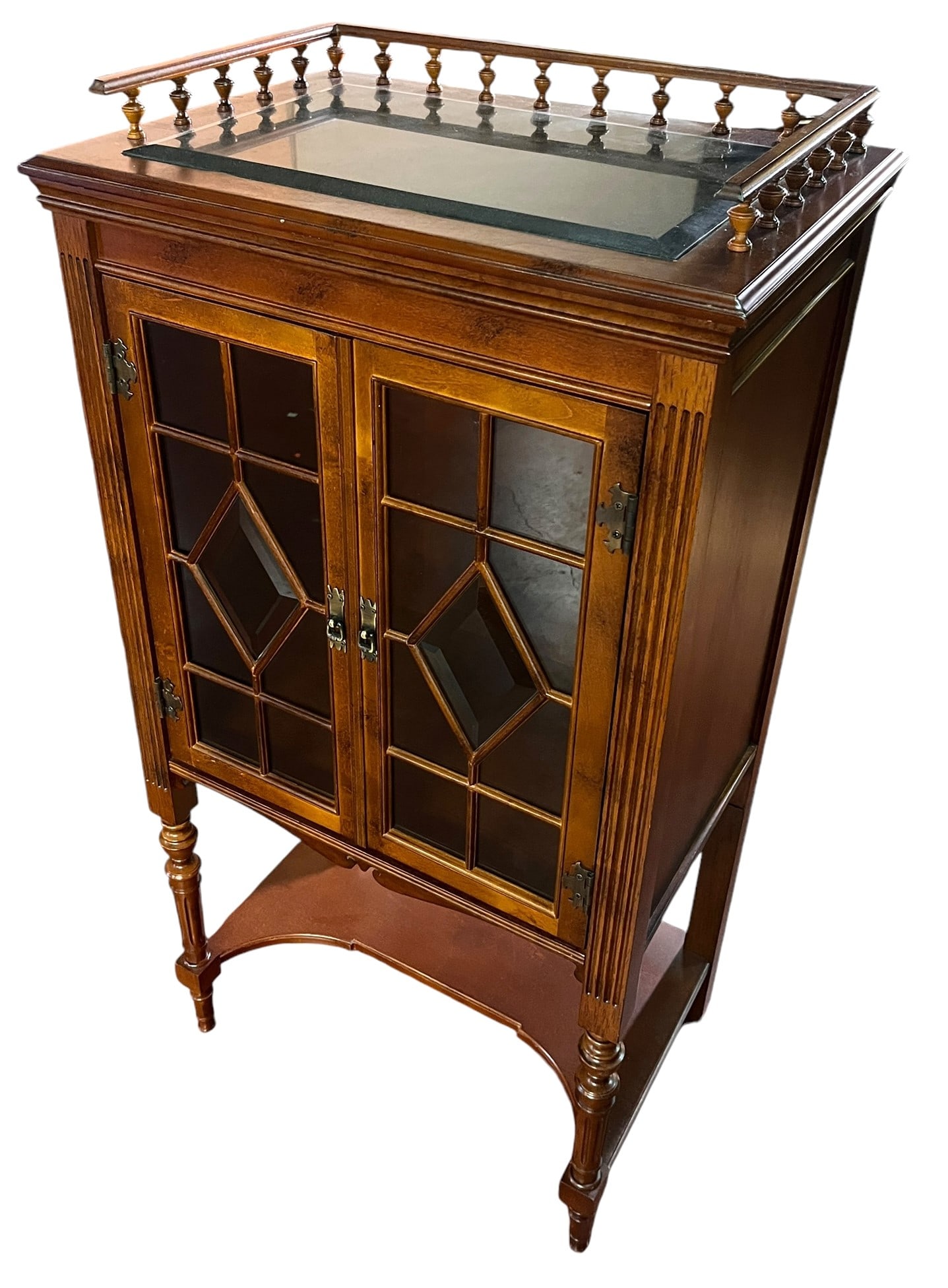 REGENCY STYLE BAR CABINET W/ BLACK GRANITE TOP (1 of 3)