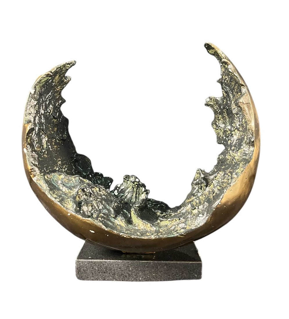 DECONSTRUCTED ORB METAL SCULPTURE: DECONSTRUCTED ORB METAL SCULPTURE. Height: 12 in. by Width: 13 in. by Depth: 9.5 in.