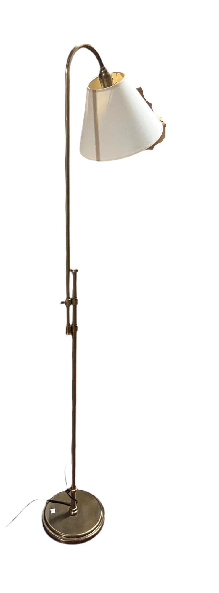 BRASS FLOOR LAMP W/ WHITE SHADE (1 of 3)
