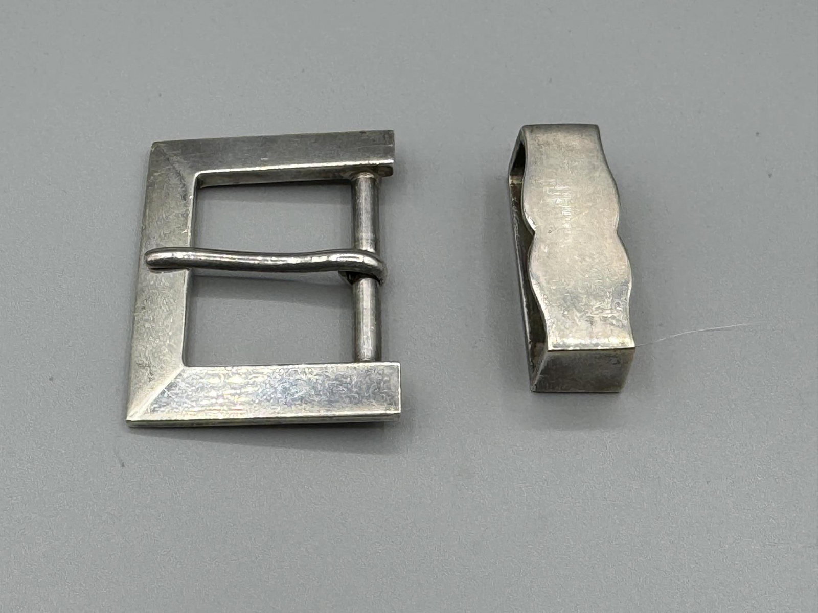 STERLING BELT BUCKLE SET: STERLING BELT BUCKLE SET