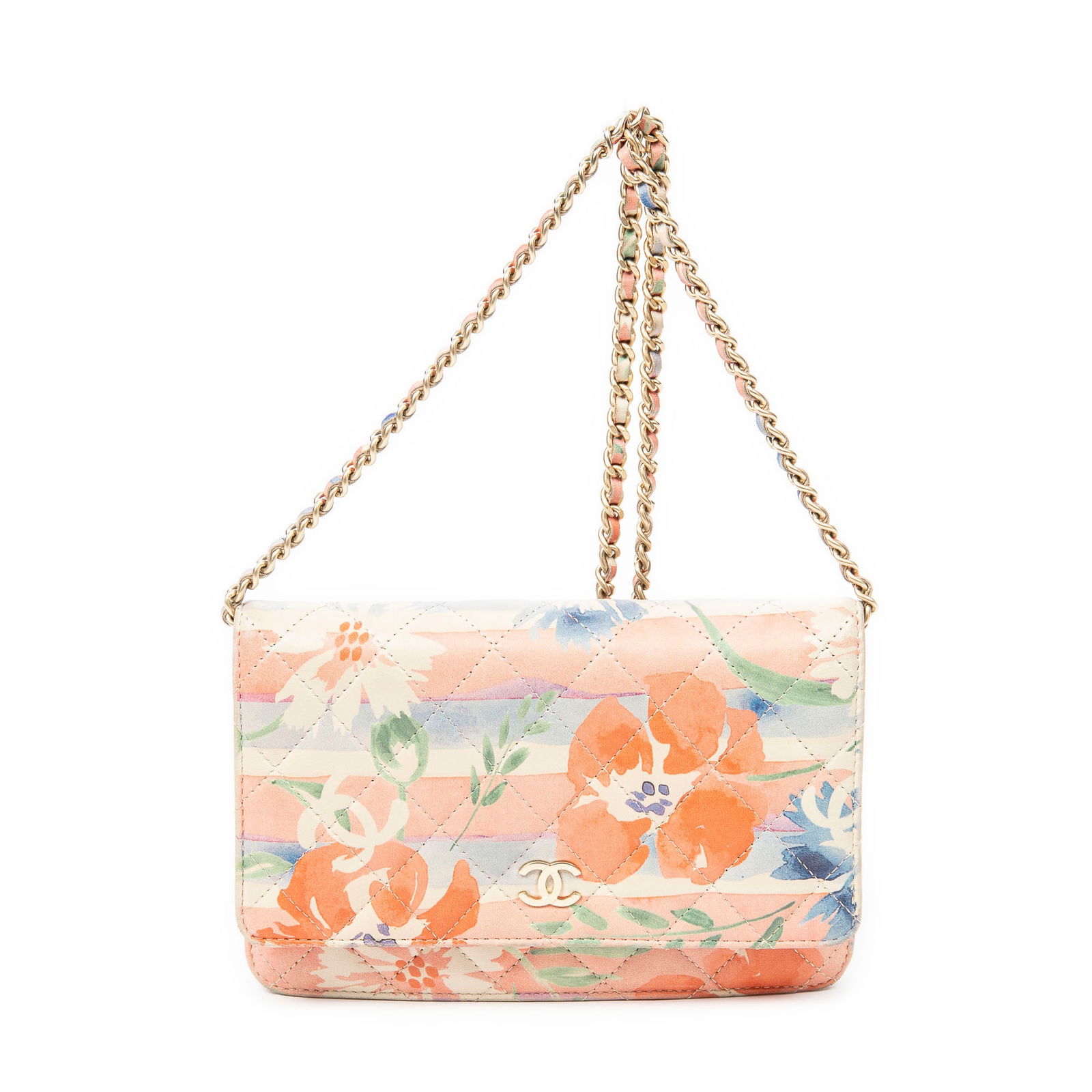 Chanel Printed Floral Wallet On Chain (1 of 9)