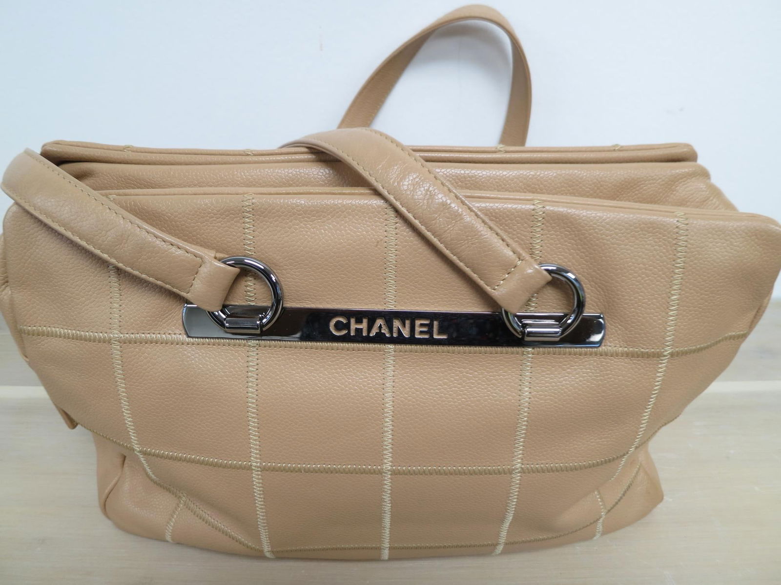 Chanel Medium Choco Bar Boston Bag Beige (1 of 3)
