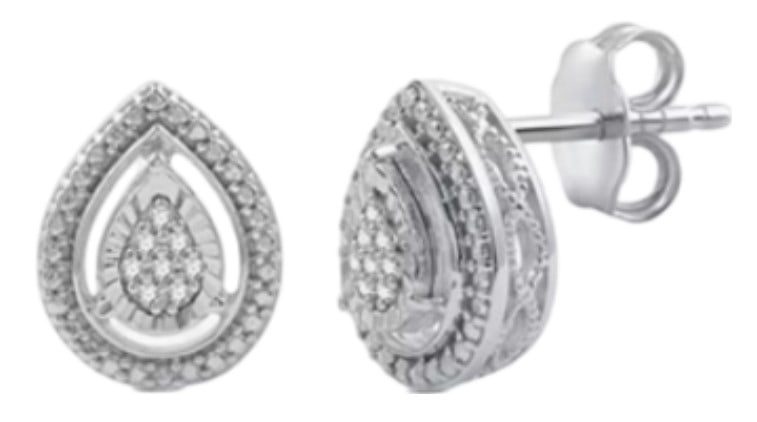 Pear Cut Natural Diamond Stud Earrings (1 of 1)