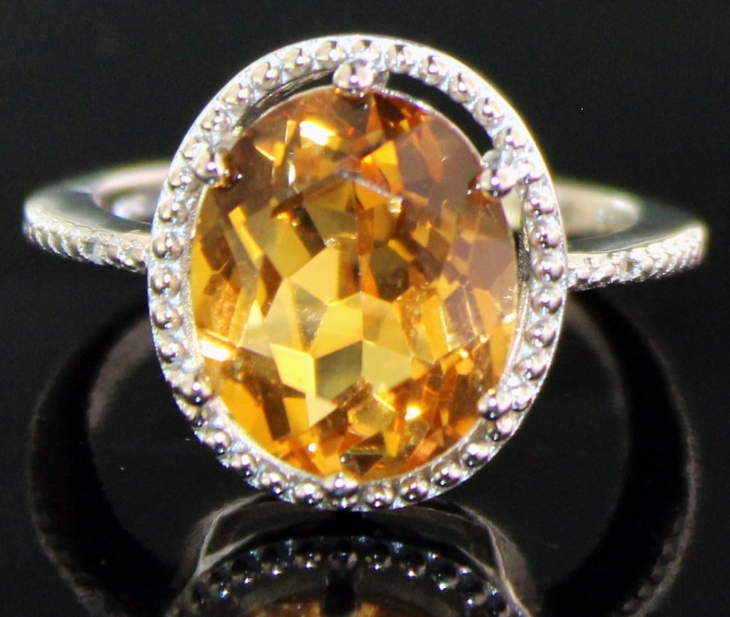 Oval 4.50 ct Natural Citrine & Diamond Ring (1 of 1)