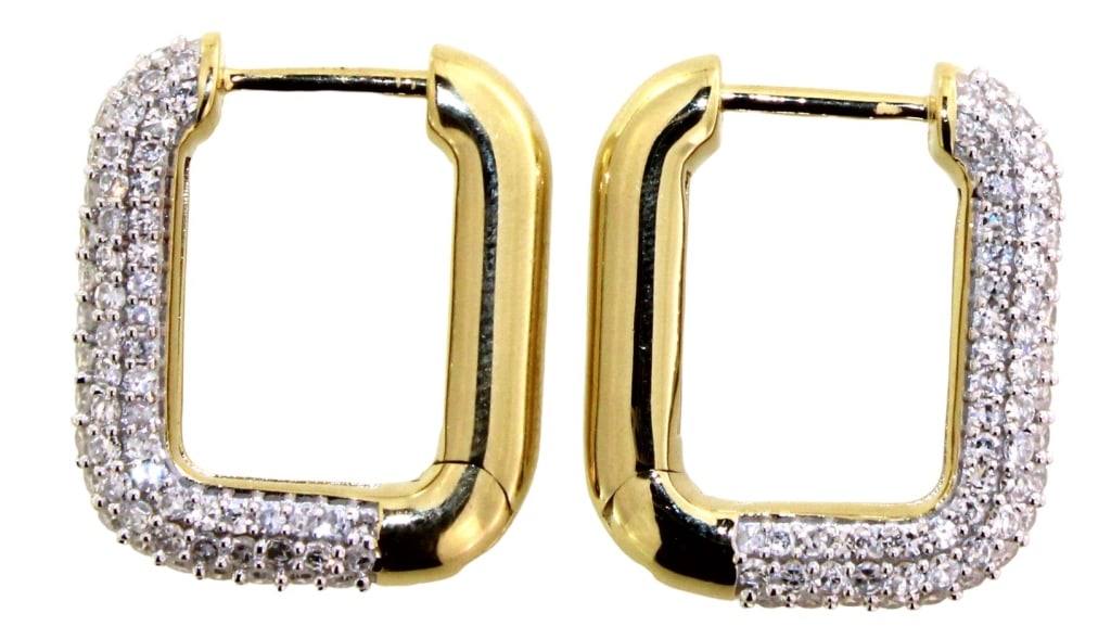 1.00 ct VS Lab Diamond Geometric Hoop Earrings (1 of 1)