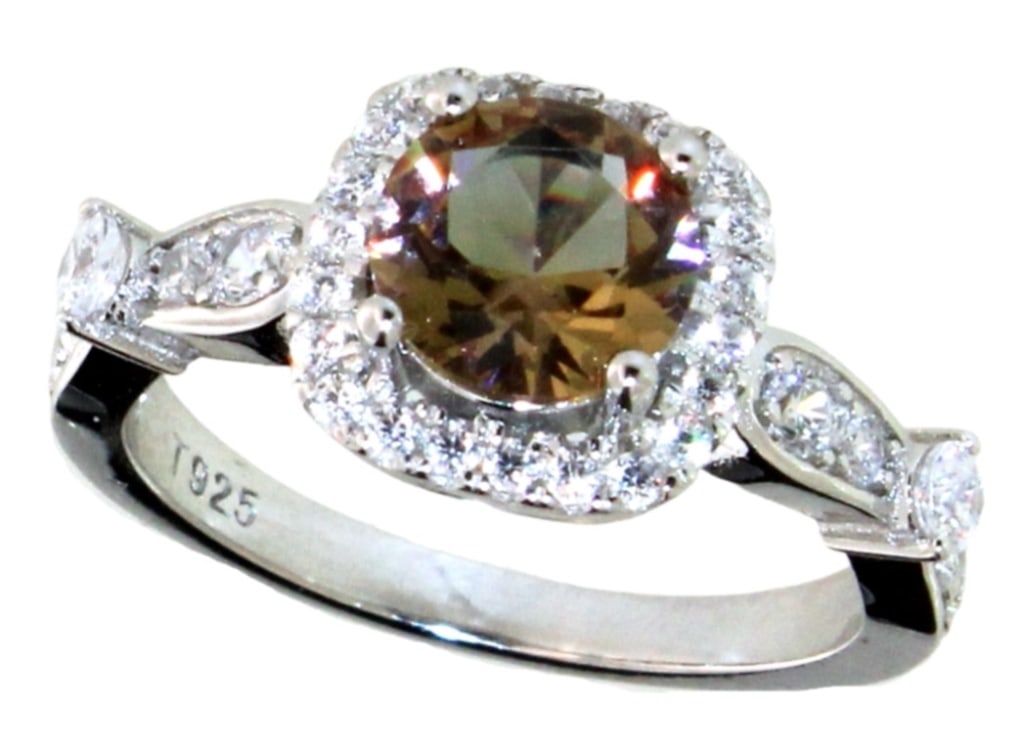 Antique Style Diamond Designer Ring: Antique Style Diamond Designer Ring Size: 5.25 Sterling Silver Natural Diamond: 58