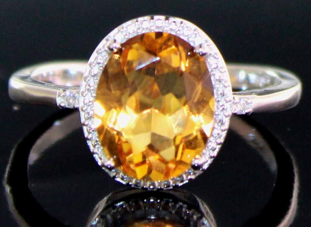 Oval 4.50 ct Natural Citrine & Diamond Ring (1 of 1)