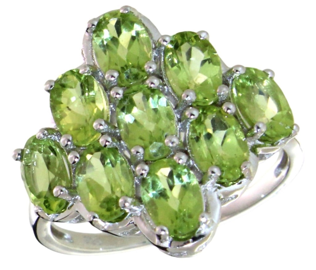 Genuine 3.30 ct Peridot Waterfall Ring (1 of 1)