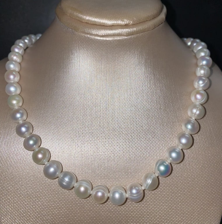 14kt Gold Natural 7 mm 16.5" Pearl Necklace (1 of 3)