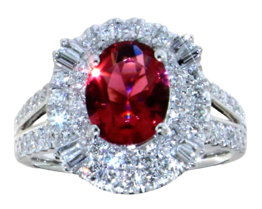 Oval 2.67 ct Ruby & VS Lab Diamond Ring (1 of 5)