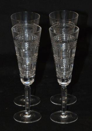 SET OF FOUR RALPH LAUREN "GLEN PLAID" CHAMPANGE GL: SET OF FOUR RALPH LAUREN "GLEN PLAID" CHAMPANGE GLASSES Height: 9.257 in. by Width: 2 in.