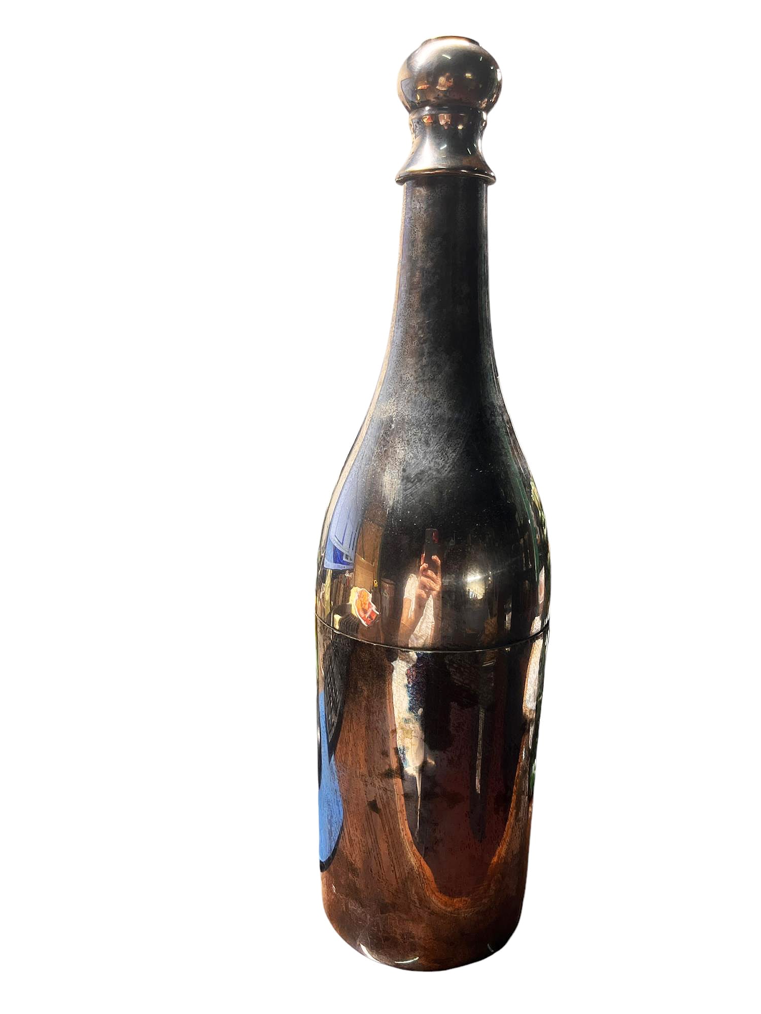 CHROME MILLENNIUM 2000 CHAMPAGNE CHILLER: CHROME MILLENNIUM 2000 CHAMPAGNE BOTTLE CHILLER VINTAGE. Height: 15.5 in. by Width: 5 in.