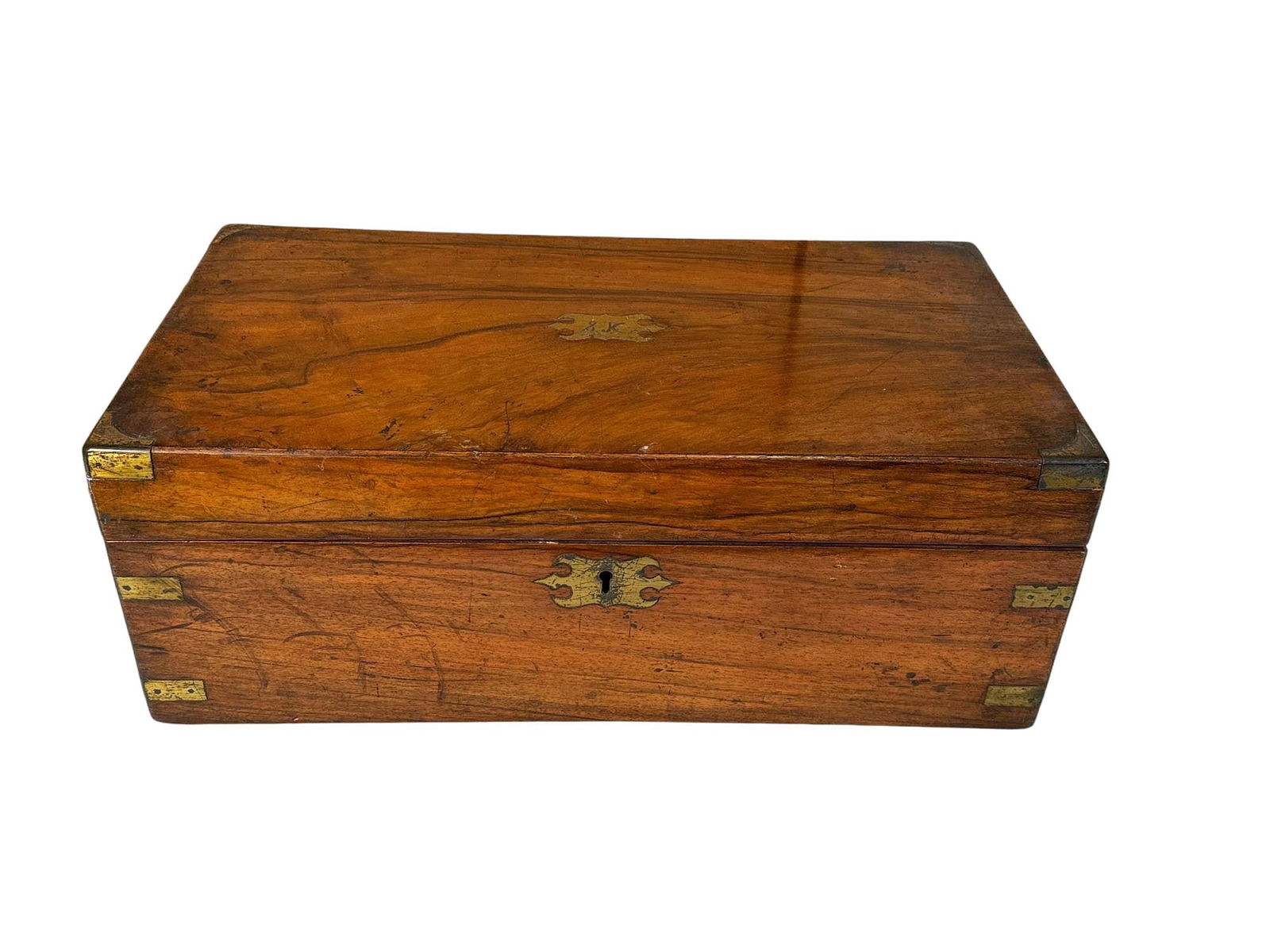 ANTIQUE LAP DESK WITH BRASS ACCENTS (1 of 3)