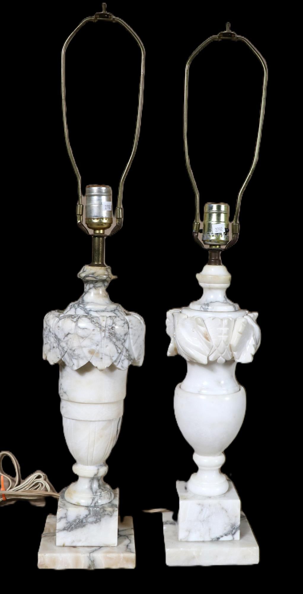 LOT OF TWO MARBLE TABLE LAMPS (1 of 4)