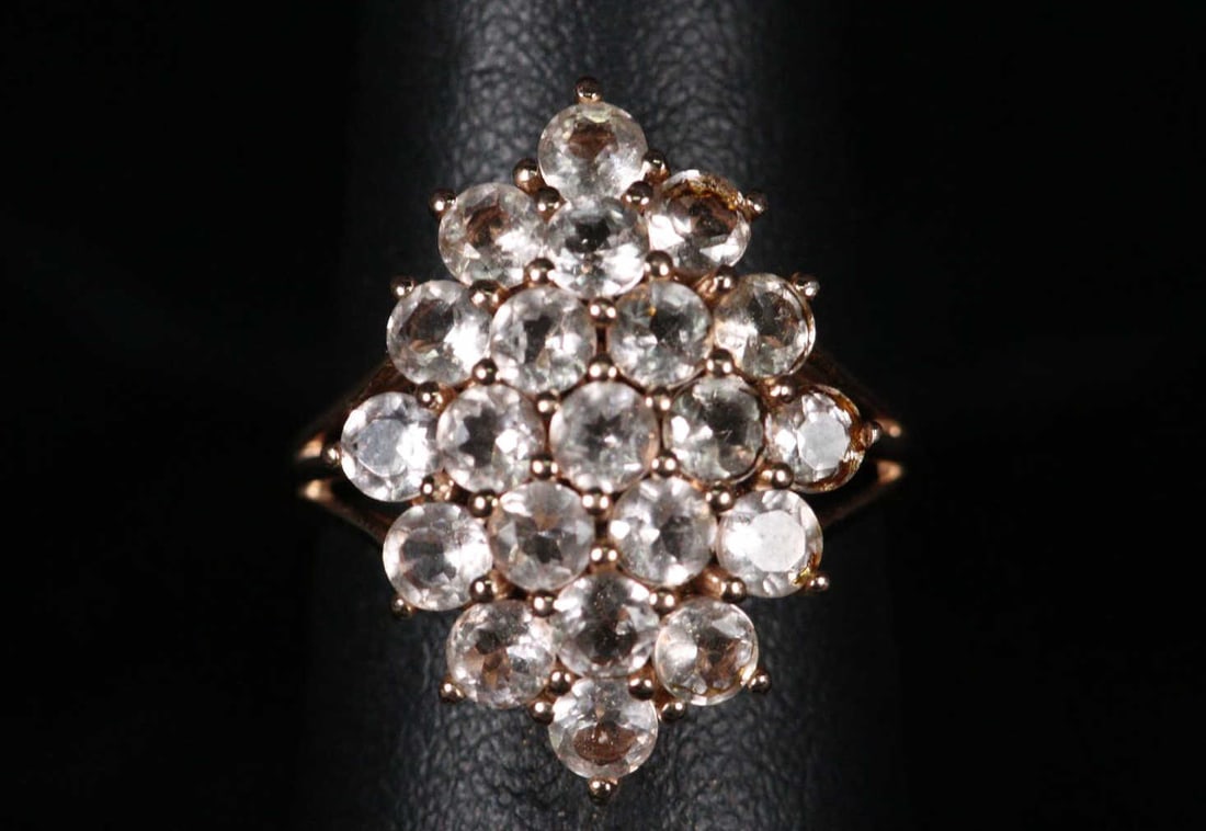 PEACH MORGANITE ROSE GOLD WASH OVER S.S. RING (1 of 3)