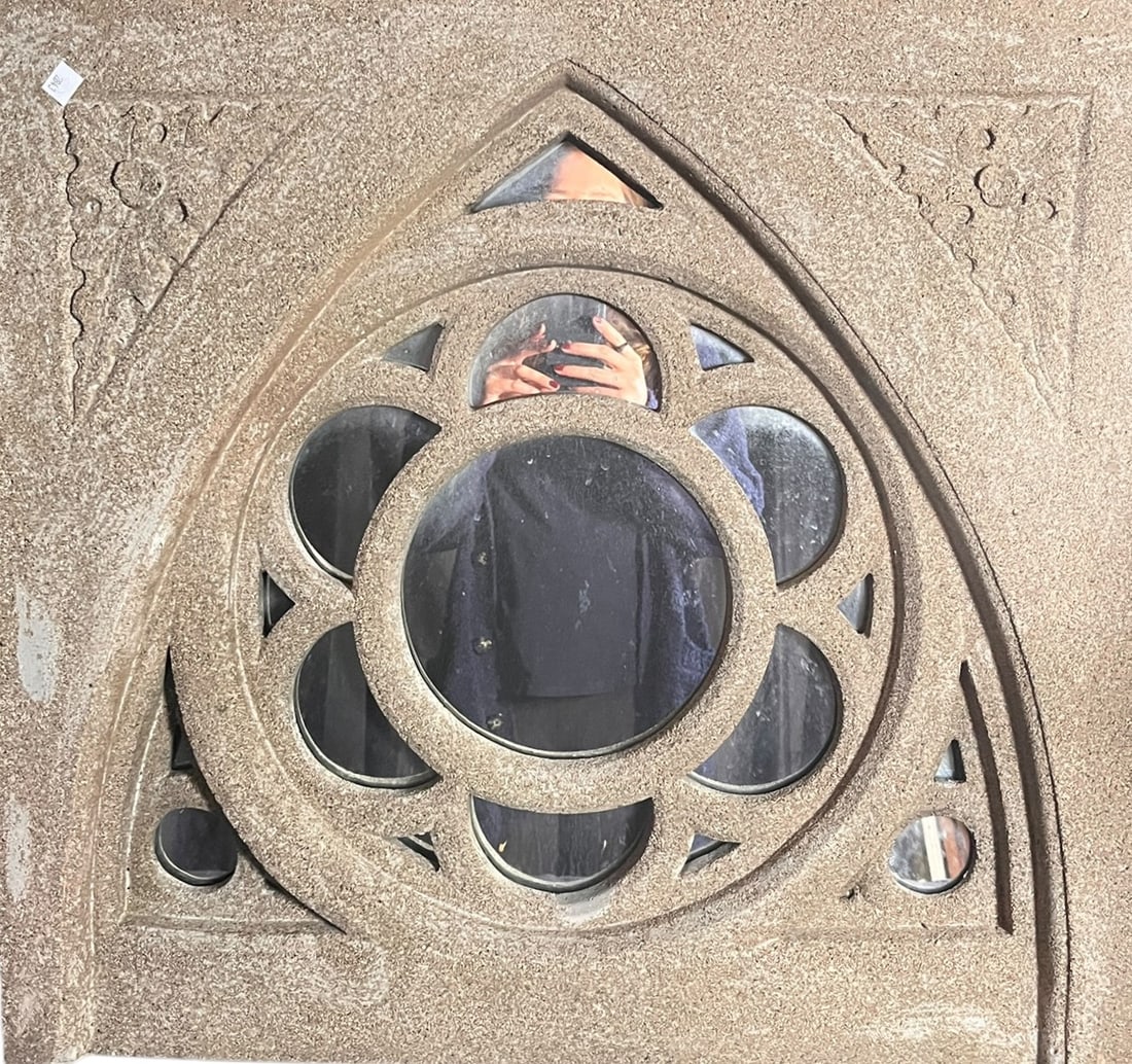 GOTHIC ARCHITECTURE GARDEN MIRROR: GOTHIC ARCHITECTURE GARDEN MIRROR Height: 26 in. by Width: 28 in. by Depth: 3 in.