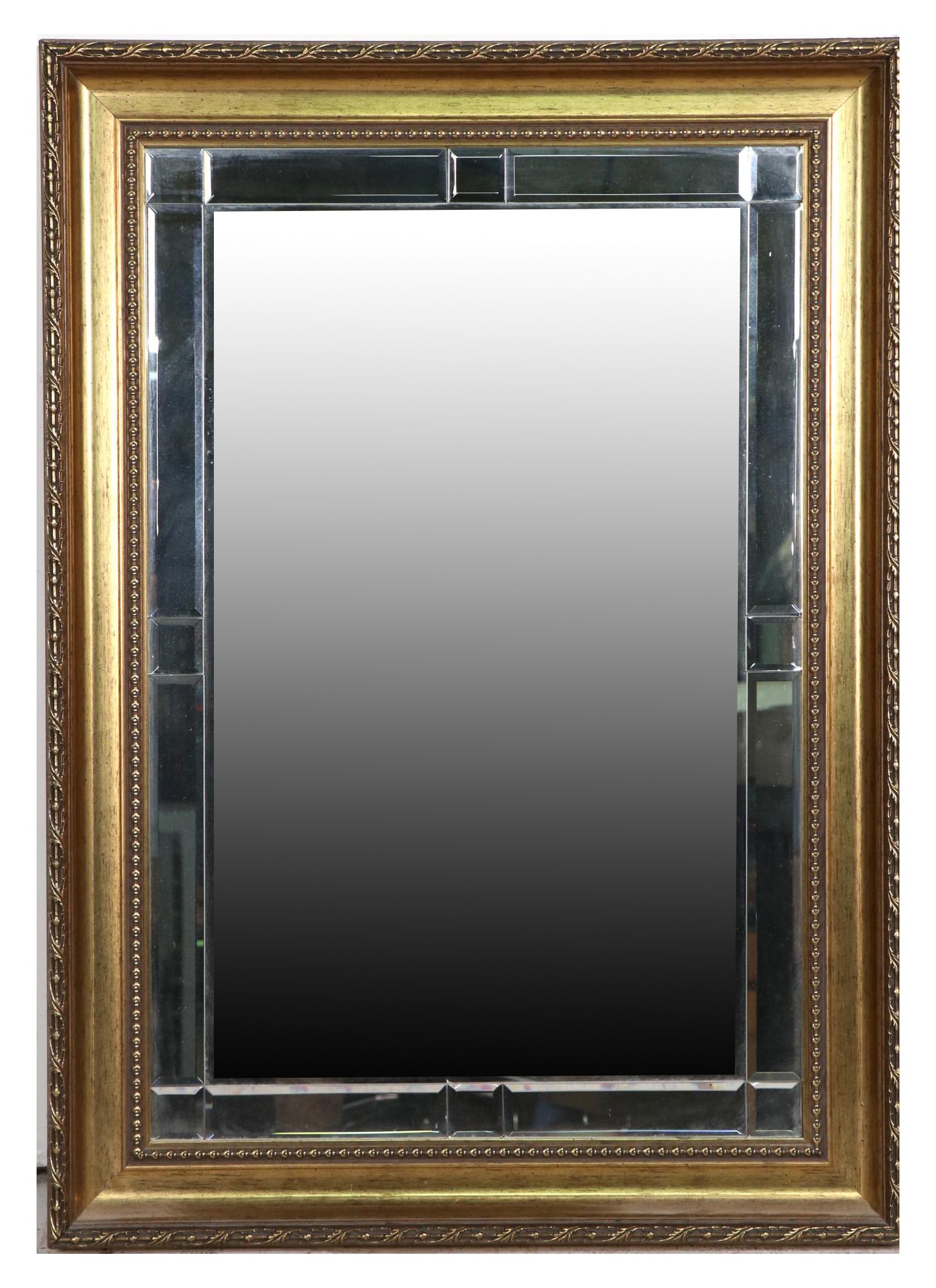 GILT GOLD MIRROR: GILT GOLD MIRROR Height: 43 in. by Width: 30.5 in. by Depth: 2.5 in