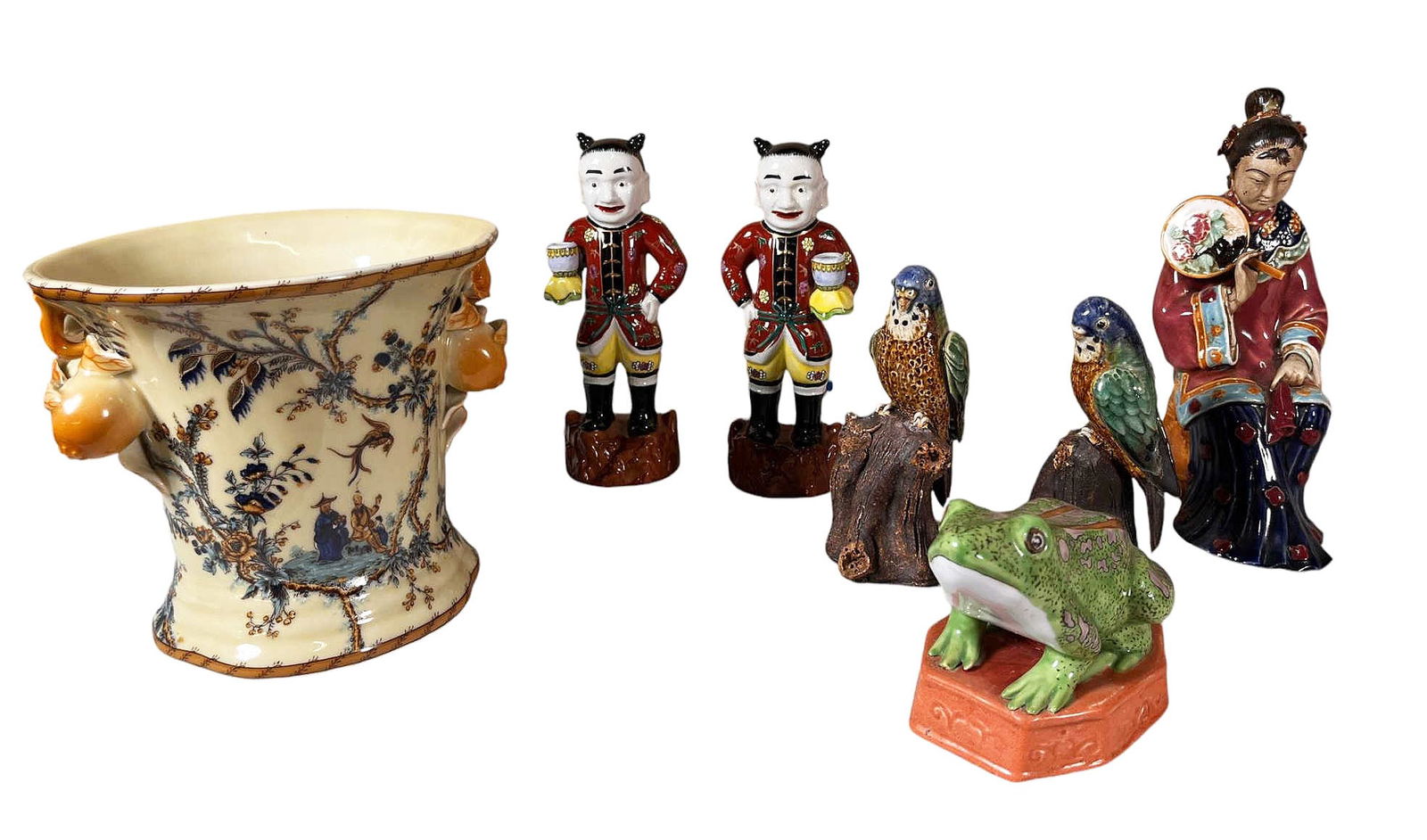 SEVEN CHINESE CERMIC DECORATIVE ITEMS (1 of 12)