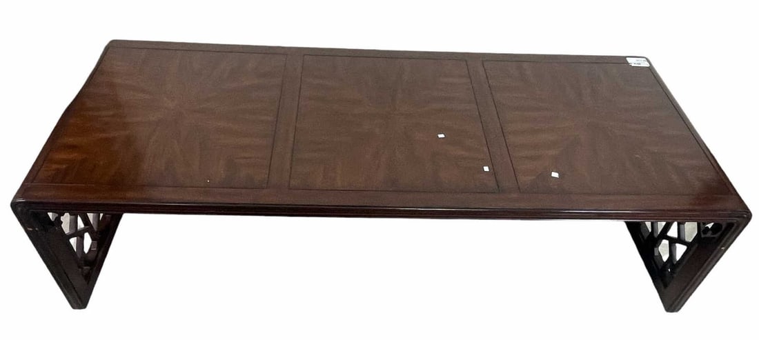 HENDREDON PARQUED WATERFALL DESIGN COFFEE TABLE (1 of 3)