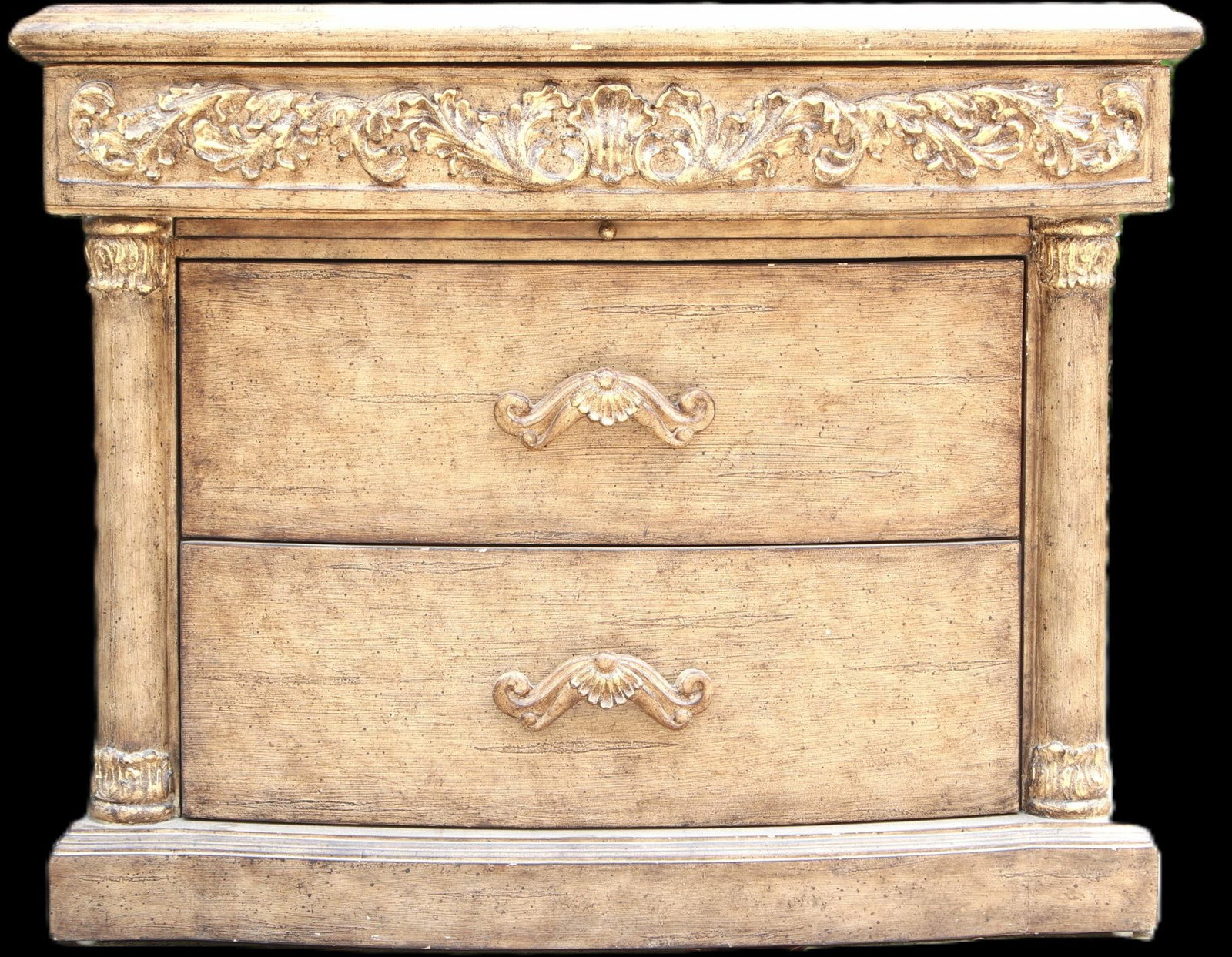 BEDSIDE CHEST WITH P2 DR CHEST WITH PAINTED FINISH: BEDSIDE CHEST WITH PAINTED FINISH. Height: 32 in. by Width: 40 in. by Depth: 24