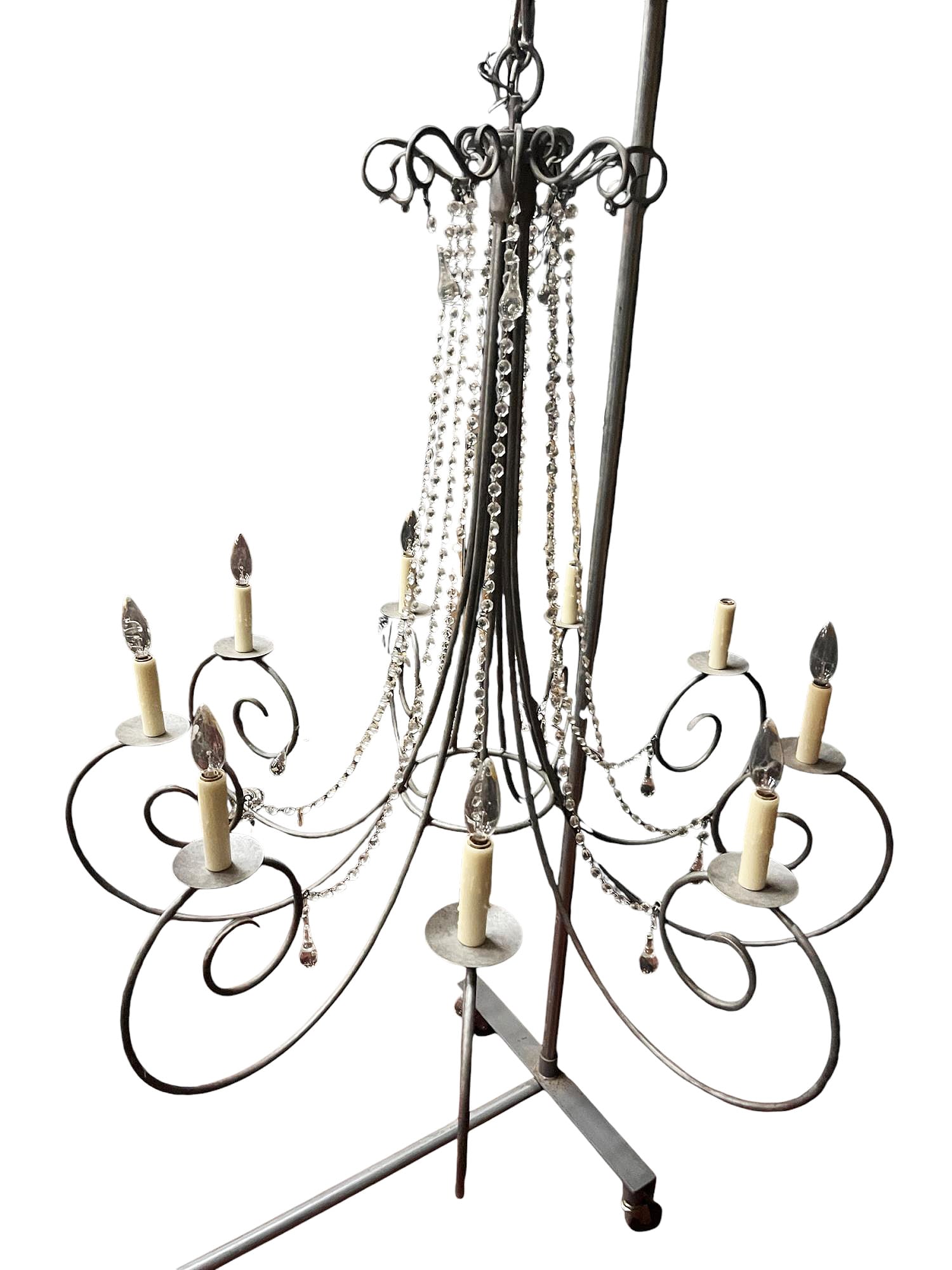 SCROLL METAL ARM EIGHT-LIGHT CHANDELIER (1 of 5)