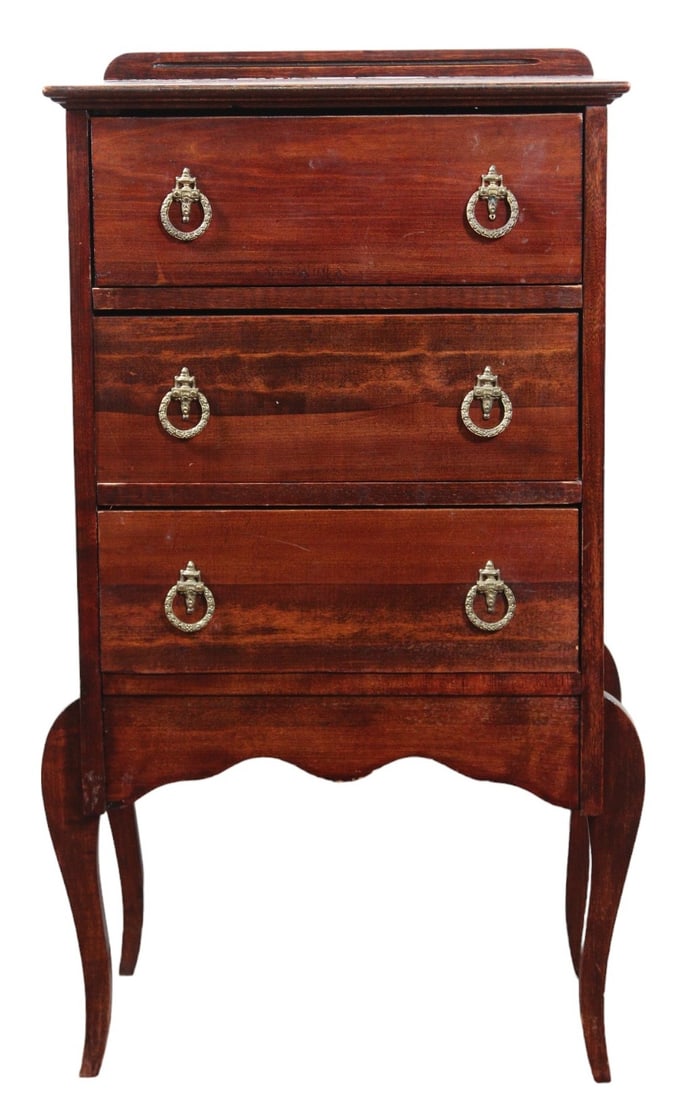 ANTIQUE MAHOGANY THREE-DRAWER SHEET MUSIC CABINET (1 of 5)