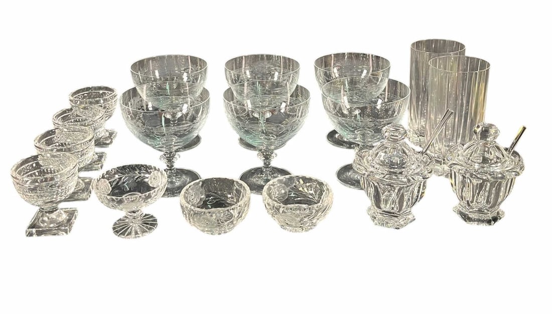 SET OF 8 GLASSES, 7 BOWLS, 2 JARS BACCARAT FRANCE (1 of 5)