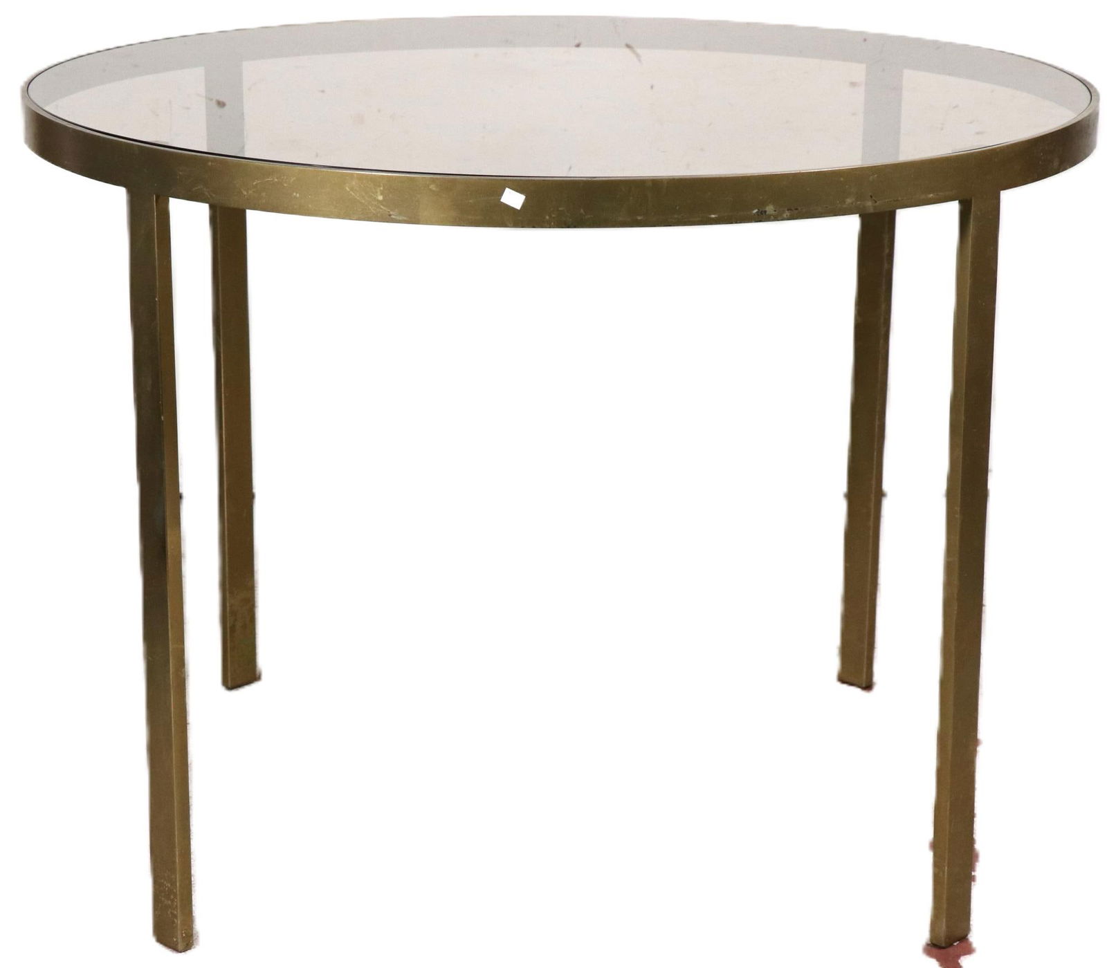 BRASS METAL TABLE W/ GLASS (1 of 3)