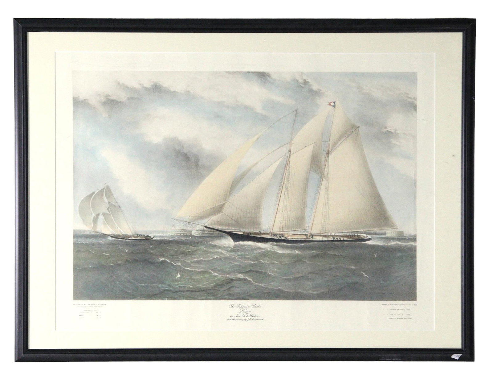 THE SCHOONER YACHT "HAZE" IN NY HARBOUR: THE SCHOONER YACHT "HAZE" IN NY HARBOUR Height: 29 in. by Width: 39 in. by Depth: 1