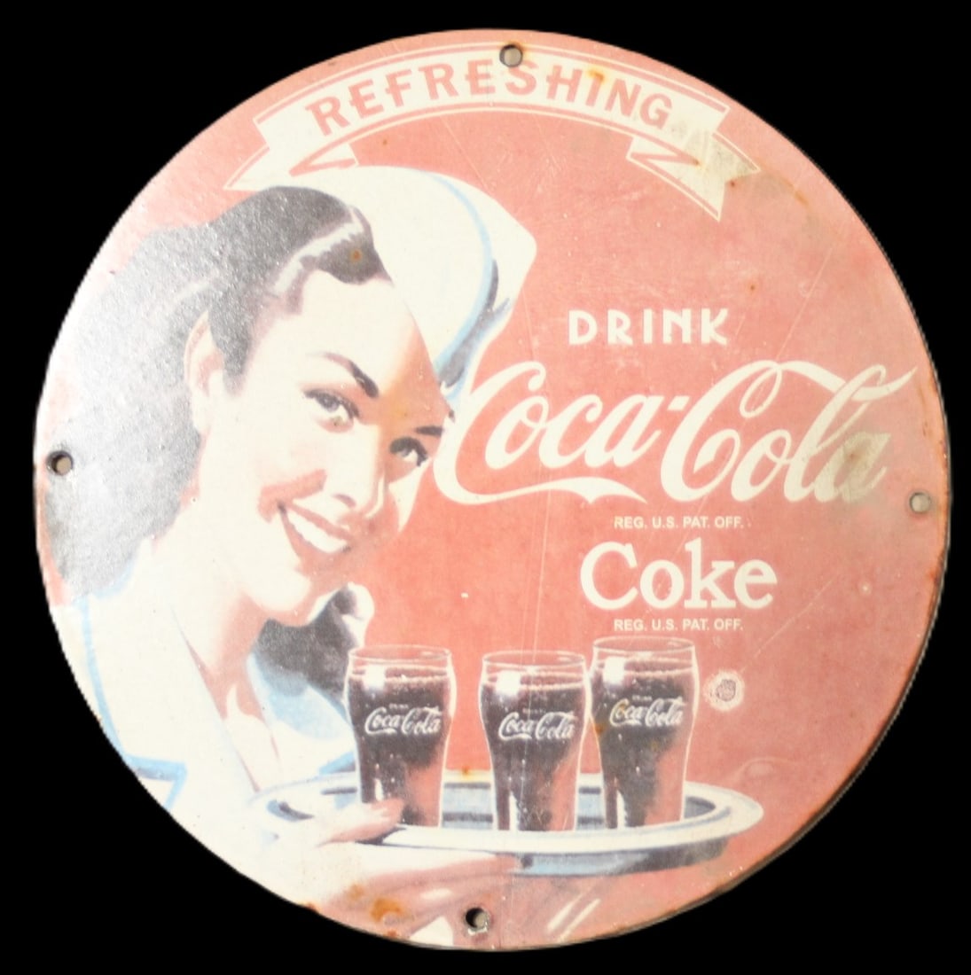 COCA-COLA METAL SIGN: COCA-COLA METAL SIGN Height: 12 in. by Width: 12 in