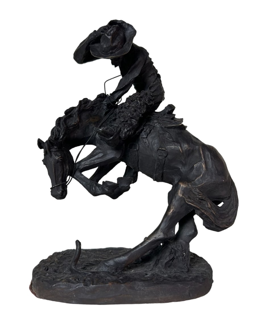 THE RATTLESNAKE REPRODUCED FROM FREDERIC REMINGTON: THE RATTLESNAKE CAST RESIN REPRODUCED FROM FREDERIC REMINGTON EDITION LIMIT 9500 BY NEW ENGLAND COLLECTORS Height: 9 in. by Width: 5 in. by Depth: 3