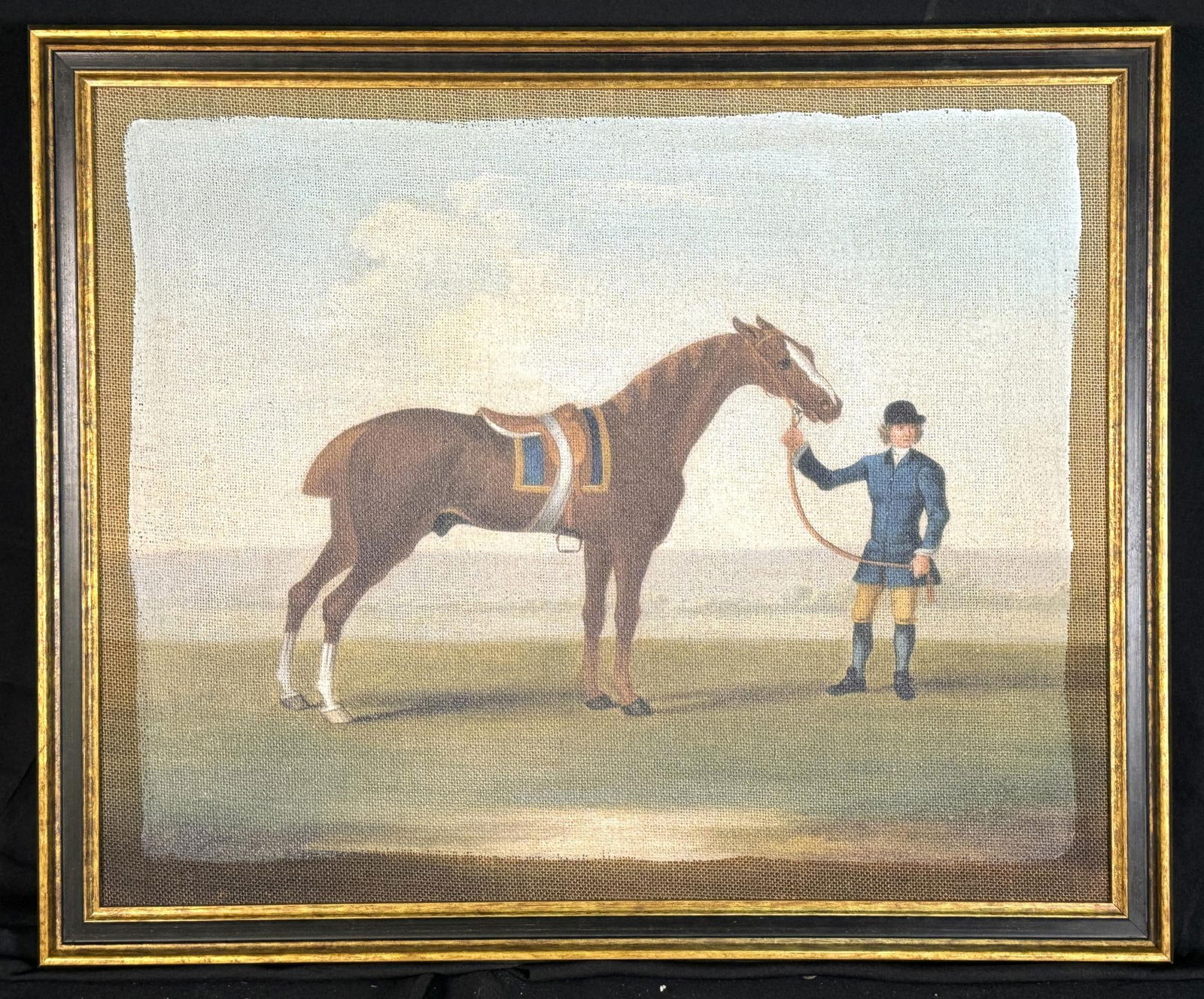 EQUESTRIAN PAINTING ON BOARD JOHN SEYMOUR: EQUESTRIAN PAINTING ON BOARD JOHN SEYMOUR Height: 23.3 in. by Width: 28.3 in.