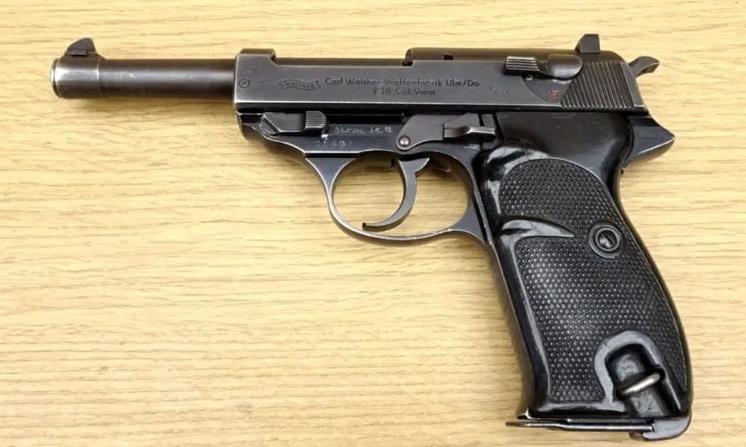 WALTHER P38 9MM PARA MATCHING NUMBERS Pistol: WALTHER P38 9MM PARA MATCHING NUMBERS Pistol. Very Good. 5" Barrel. Shiny Bore, Tight Action Semi Auto POST WAR Manufacture P38. ALL MATCHING NUMBERS! Manufactured 7-61. Renowned German handgun with a