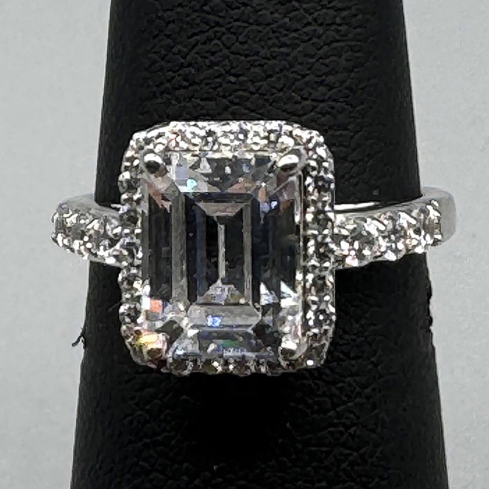 PRICESS CUT AQUAMARINE & DIAMOND RING (1 of 3)
