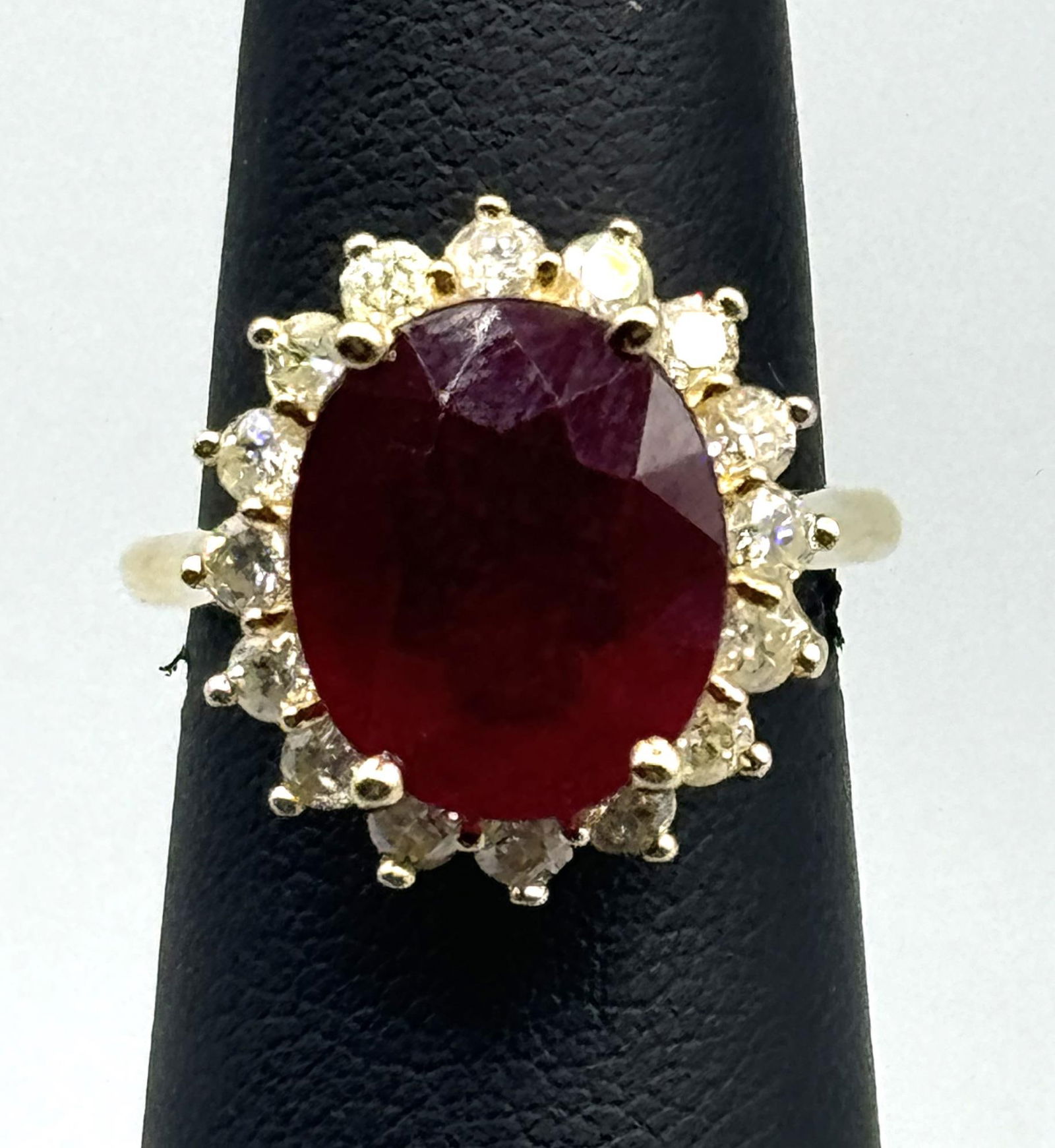 8.31 RUBY IN 14K YELLOW GOLD APPROX 1CT DIA RING (1 of 2)