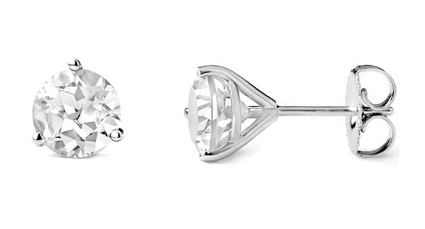 Round Brilliant 3.00 ct White Sapphire Earrings (1 of 1)