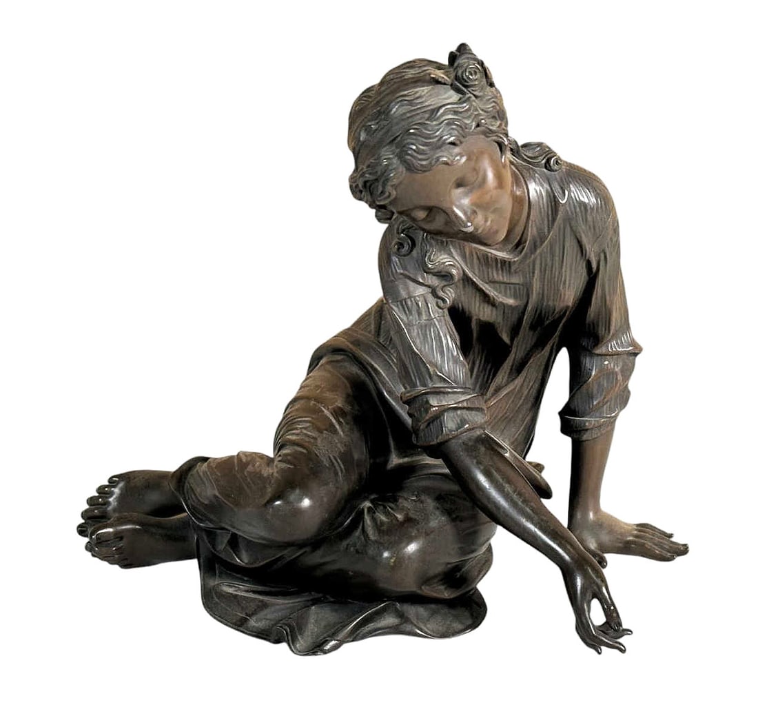 19th CENTURY ROMAN FEMALE BRONZE SCULPTURE (1 of 3)