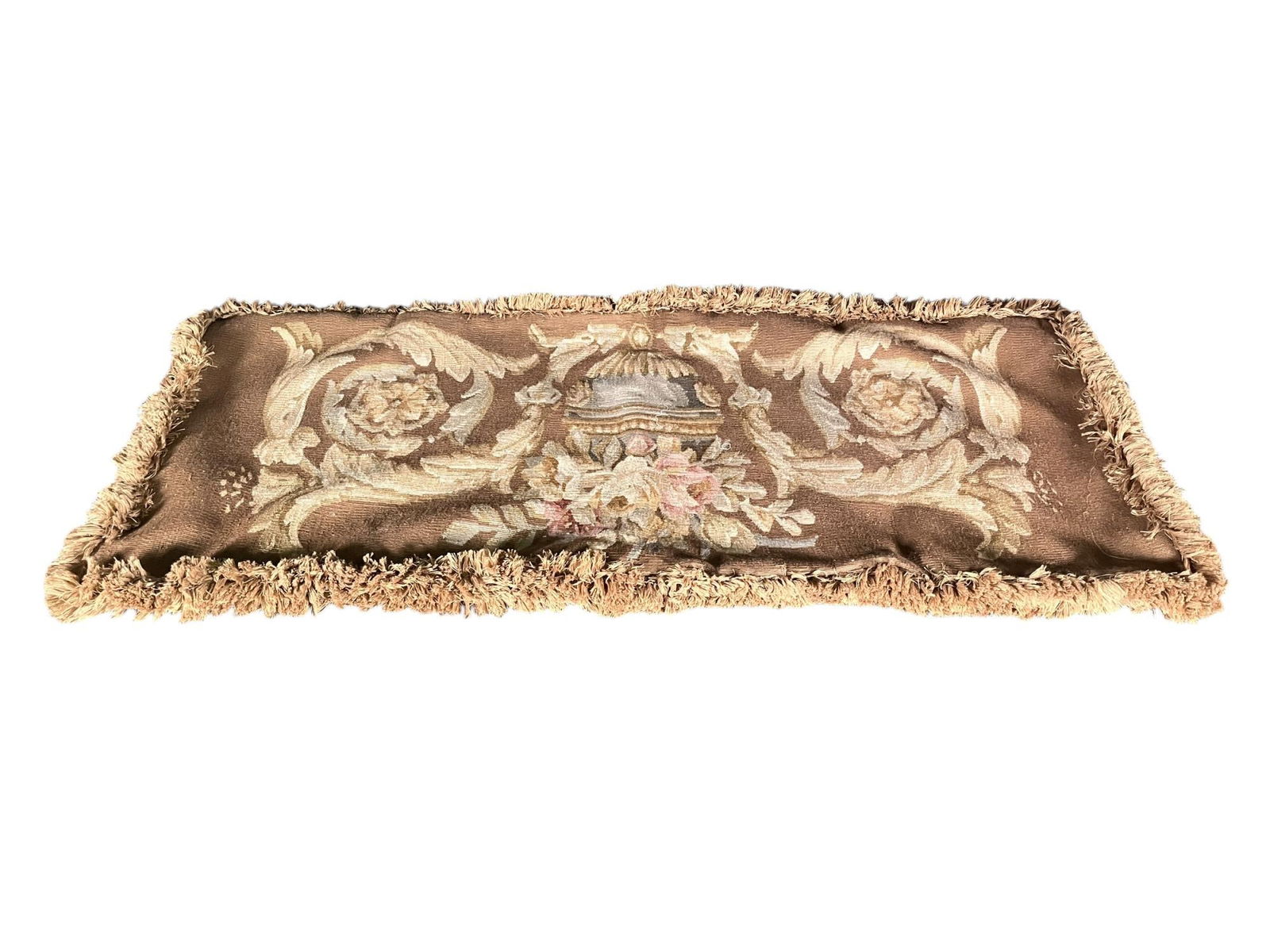 TWO NEEDLEPOINT UPHOLSTERED PILLOW COVERS (1 of 2)