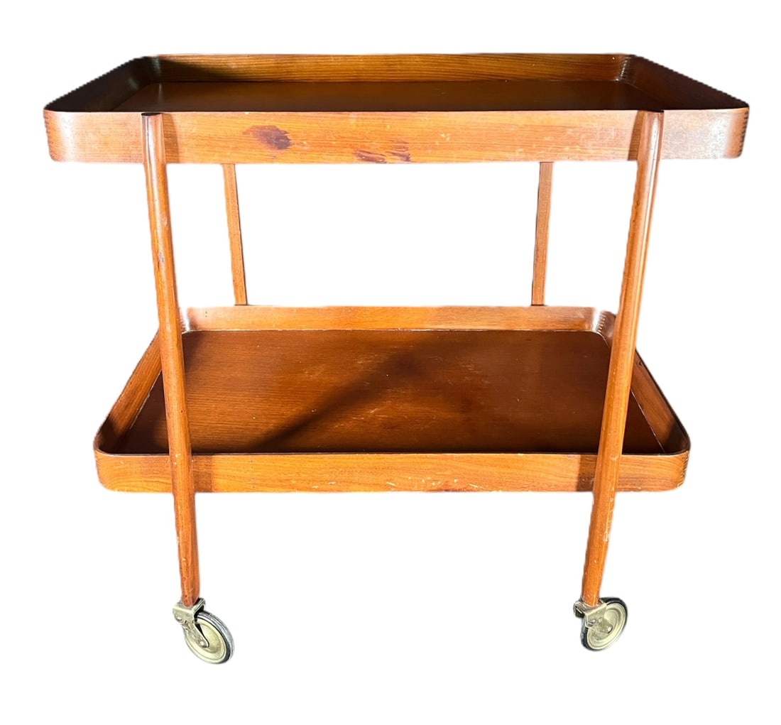 MID-CENTURY WALNUT BAR CART (1 of 3)