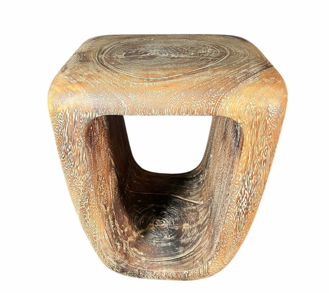 ALPINE SOLID WOOD ACCENT STOOL/TABLE (1 of 3)
