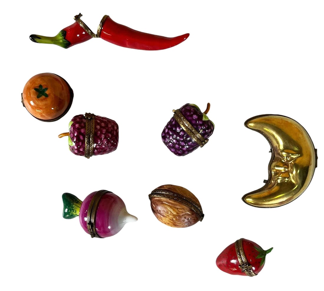 FRUIT AND VEG LIMOGES BOXES, 1 MOON, 1 BOX (1 of 3)