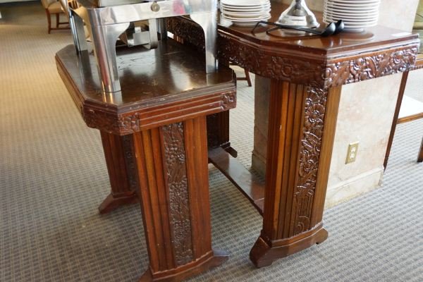 TWO ART DECO CONSOLE TABLES: TWO ART DECO CONSOLE TABLES.