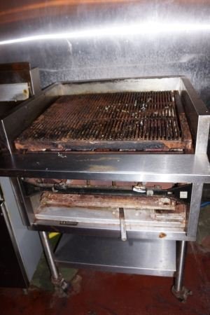 TABLE TOP GAS GRILL WITH CART: TABLE TOP GAS GRILL WITH CART.