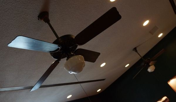 LOT OF THREE CEILING FANS IN ALLEN'S LANDING BAR.: LOT OF THREE CEILING FANS IN ALLEN'S LANDING BAR.