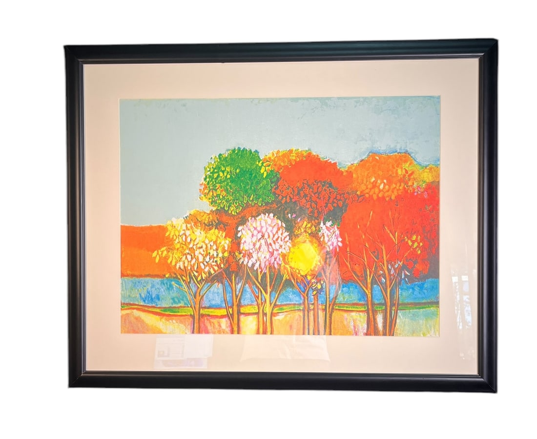 DAVID ADICKES "WOODS BY WATER" UNSIGNED PRINT: DAVID ADICKES "WOODS BY WATER" UNSIGNED PRINT. Height: 30 in. by Width: 37 in.