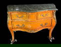 FRENCH LOUIS XV STYLE BOMBE' MARLBLE TOP CHEST