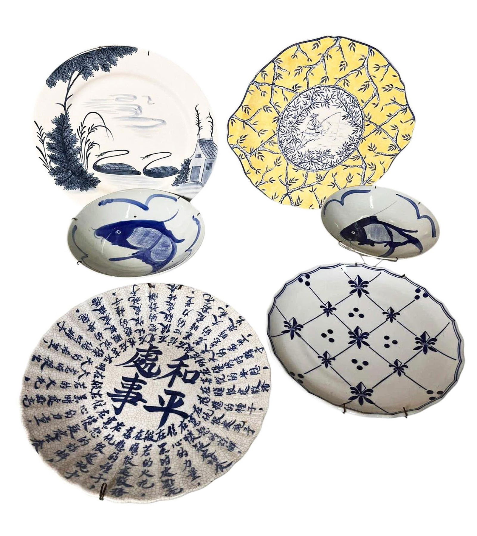 CHINOISERIE PLATE SET OF FIVE (1 of 11)